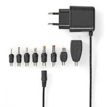 Univerzlis hlzati adapter | 12.5 W | 5 V DC | 1.60 m | 2.5 A | 8 plug(s) | Fekete