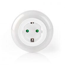 Konnektorba dughat LED jszakai fny | Vilgos/stt rzkel | 3680 W | 10 lm | Fehr / Kk / Zld