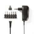 Nedis Univerzlis hlzati adapter | 12 W | 3 - 12 V DC | 1.80 m | 1.0 A A | 6 plug(s) | Fekete
