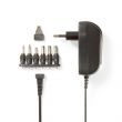 Nedis Univerzlis hlzati adapter | 18 W | 3 - 12 V DC | 1.80 m | 2.1 A | 6 plug(s) | Fekete