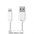 Nedis Lightning Kbel | USB 2.0 | Apple Lightning, 8 Plus | USB-A Dugasz | 480 Mbps | Nikkelezett | 1.00 m | Kerek | PVC | Fehr | Paprfles