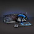 Nedis Gaming Combo Kit | 4-in-1 | Billentyzet, fejhallgat, egr s egrpad | Fekete / Kk | QWERTY | US Kioszts