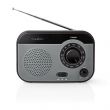 Nedis Nedis RDFM1340GY hordozhat FM rdi, Bluetooth, fekete-szrke
