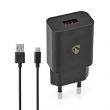 Nedis Fali Tlt | 12 W | Gyors tlts funkci | 1x 2.4 A A | Kimen csatlakozk szma: 1 | USB-A | USB Type-C (Leng) Kbel | 1.00 m | Single Voltage Output