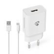 Nedis Fali Tlt | 12 W | Gyors tlts funkci | 1x 2.1 A A | Kimen csatlakozk szma: 1 | USB-A | Micro USB (Leng) Kbel | 1.00 m | Single Voltage Output