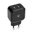 Nedis Fali Tlt | 24 W | Gyors tlts funkci | 2x 2.4 A A | Kimen csatlakozk szma: 2 | 2x USB-A | Nincs Kbel Mellkelve | Single Voltage Output