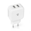 Nedis Fali Tlt | 24 W | Gyors tlts funkci | 2x 2.4 A A | Kimen csatlakozk szma: 2 | 2x USB-A | Nincs Kbel Mellkelve | Single Voltage Output