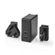 Nedis Fali Tlt | 65 W | Gyors tlts funkci | 1.5 / 2.0 / 3.0 / 3.25 A A | Kimen csatlakozk szma: 2 | 2x USB-C | Automatikus Feszltsg Kivlaszts