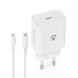 Nedis Fali Tlt | 20 W | Gyors tlts funkci | 1.67 A / 2.22 A / 3.0 A | Kimen csatlakozk szma: 1 | USB-C | Lightning 8-ts (Leng) Kbel | 1.00 m | Automatikus Feszltsg Kivlaszts